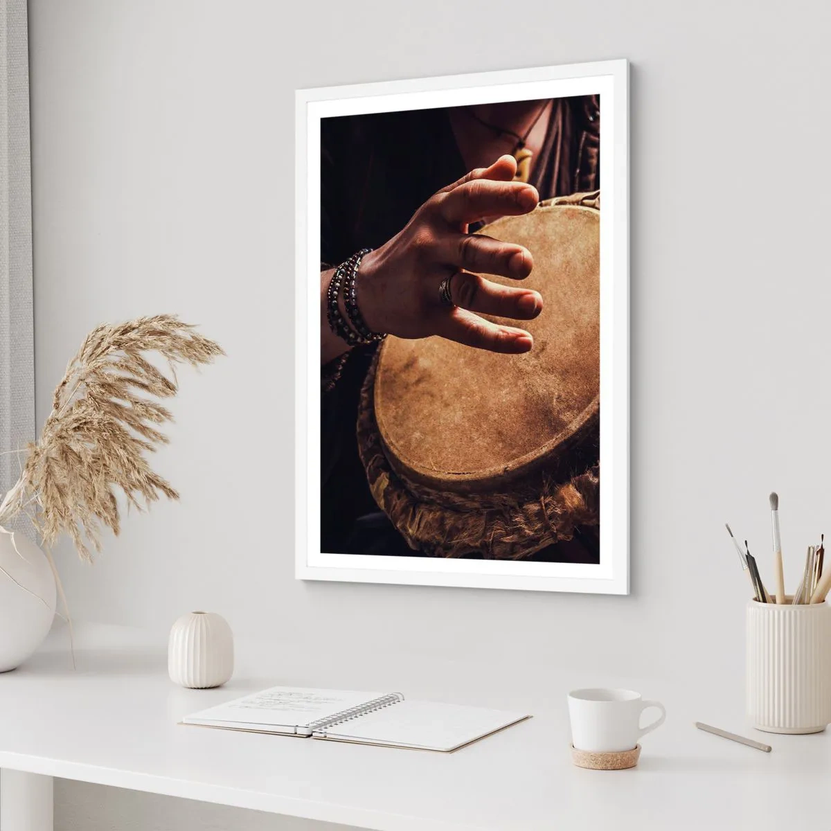 Póster en marco blanco - En el ritmo del corazón - 30x40 cm