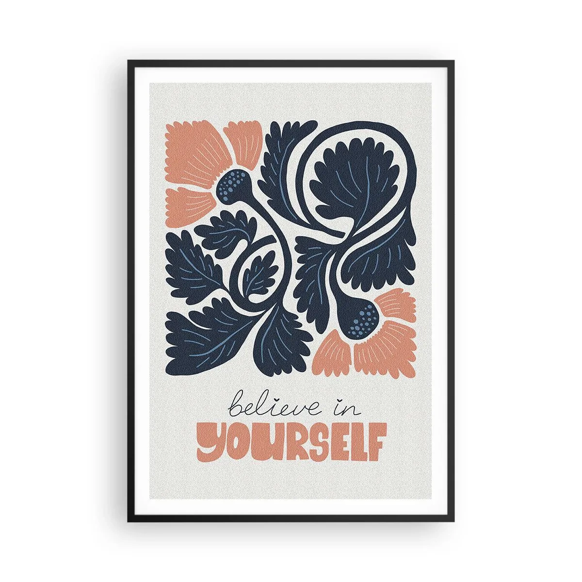 Póster en marco negro - Crece y florece - 70x100 cm