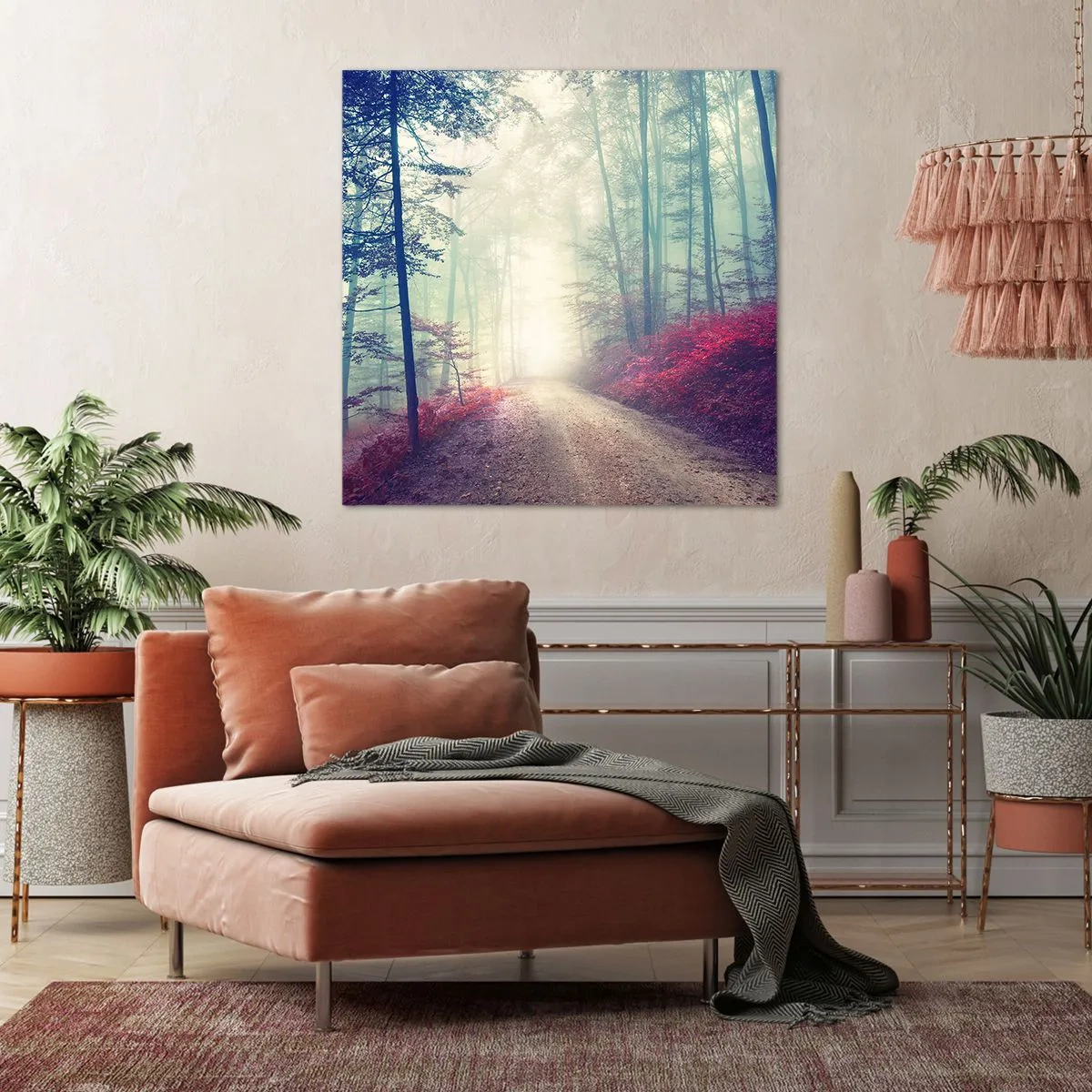 Cuadro sobre lienzo - Impresión de Imagen - Qué bueno es levantarse al amanecer - 40x40 cm