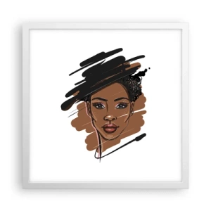 Póster en marco blanco - Dulce como el chocolate - 40x40 cm