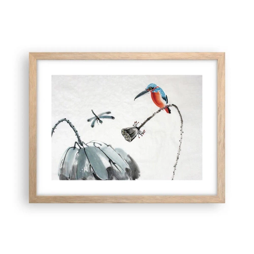 Póster en marco roble claro - La vida de la pradera - 40x30 cm