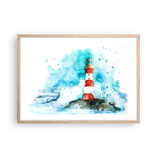 Póster en marco roble claro - La unidad de los elementos - 70x50 cm