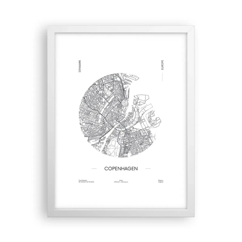 Póster en marco blanco - Anatomía de Copenhague - 30x40 cm