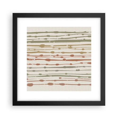 Póster en marco negro - Composición de notas musicales - 30x30 cm