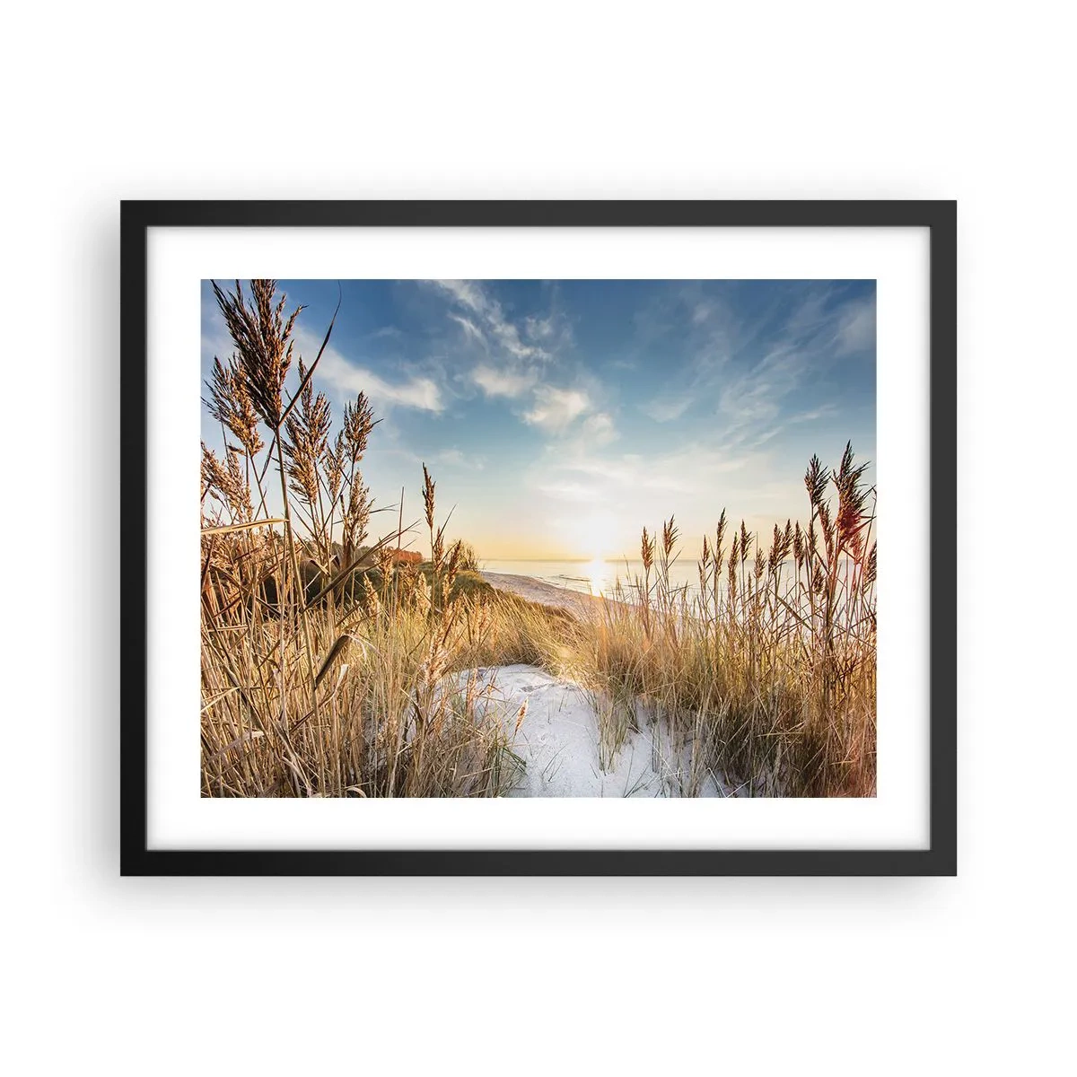 Póster en marco negro - Playa del norte - 50x40 cm