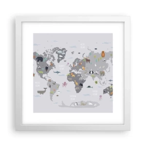 Póster en marco blanco - Dime de dónde eres... - 30x30 cm