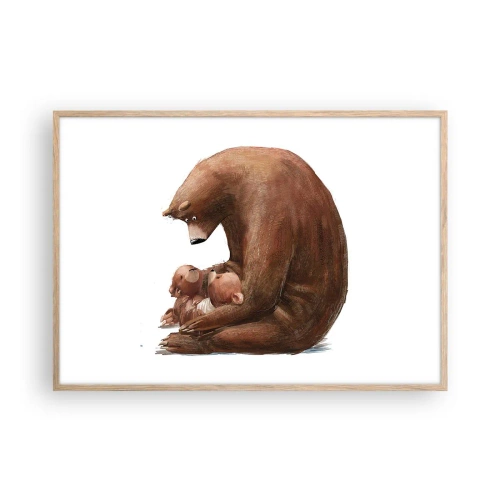 Póster en marco roble claro - Dulces sueños, niños - 100x70 cm