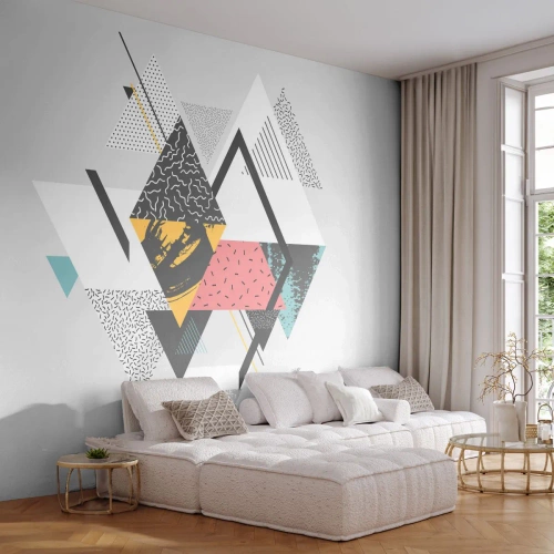 Fotomural Premium Canvas - Una variación del triángulo y el rombo - Abstracción, Pedazo, triangulos - 350x256 cm