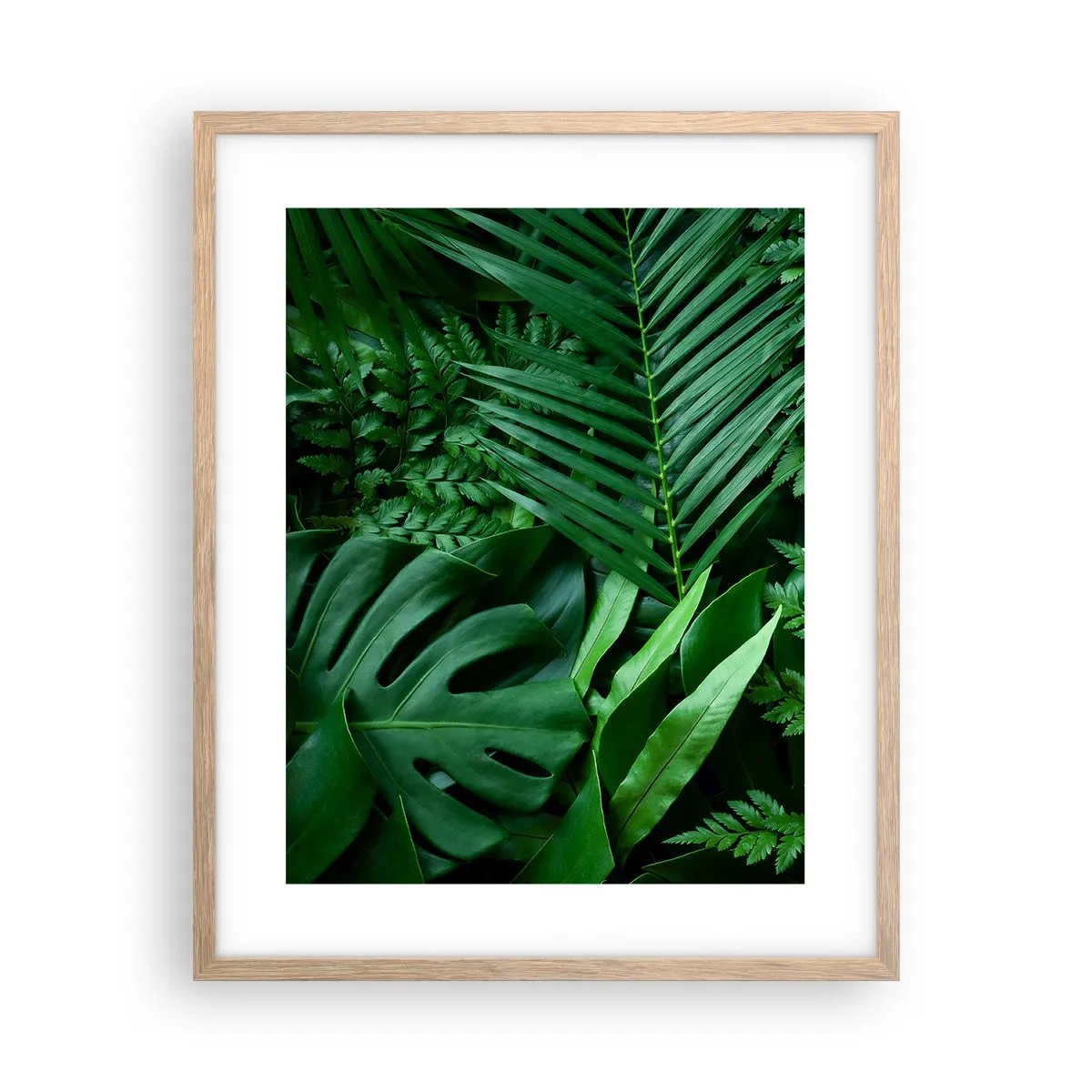 Póster en marco roble claro - Abrazo verde - 40x50 cm