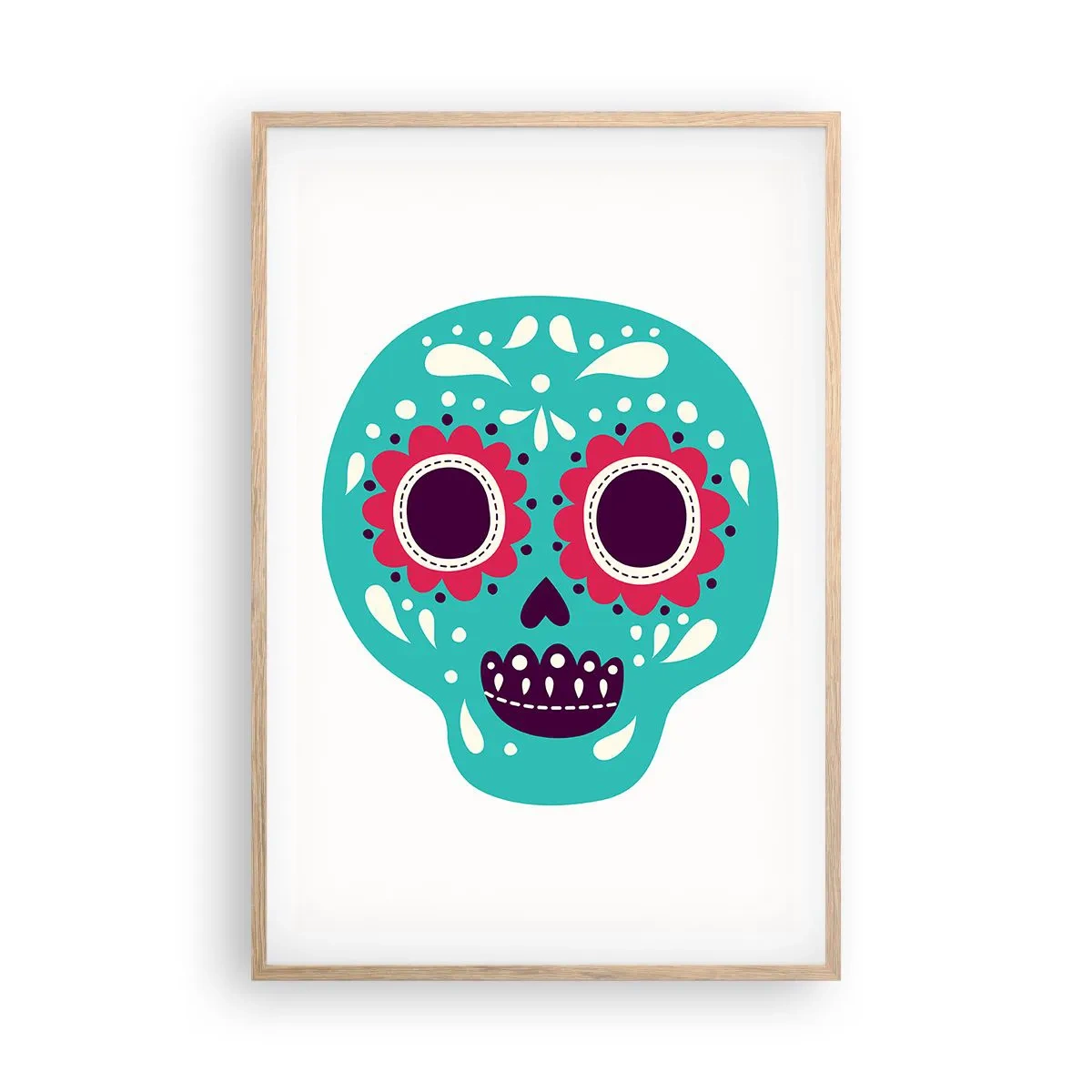 Póster en marco roble claro - La vida: diversión hasta la muerte - 61x91 cm