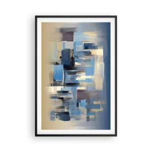 Póster en marco negro - Construcción azul - 61x91 cm