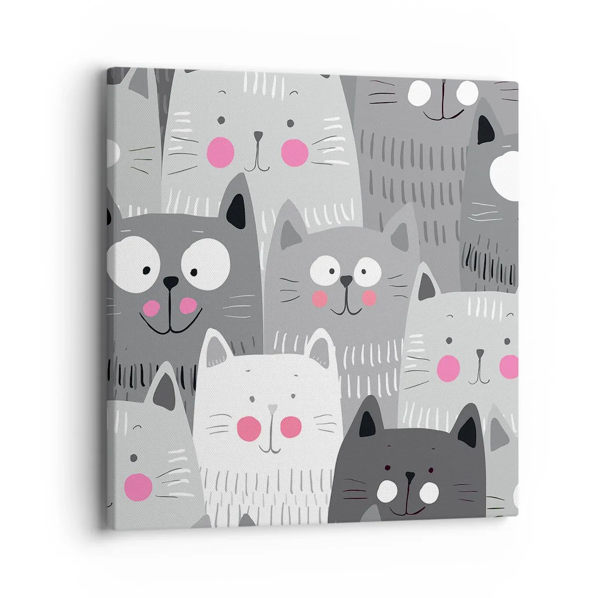 Cuadro sobre lienzo - Impresión de Imagen - El mundo de los gatos - 40x40 cm