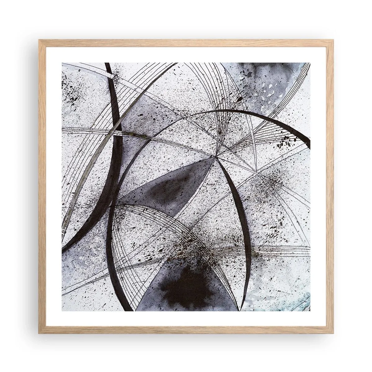 Póster en marco roble claro - Fantasía futurista - 60x60 cm