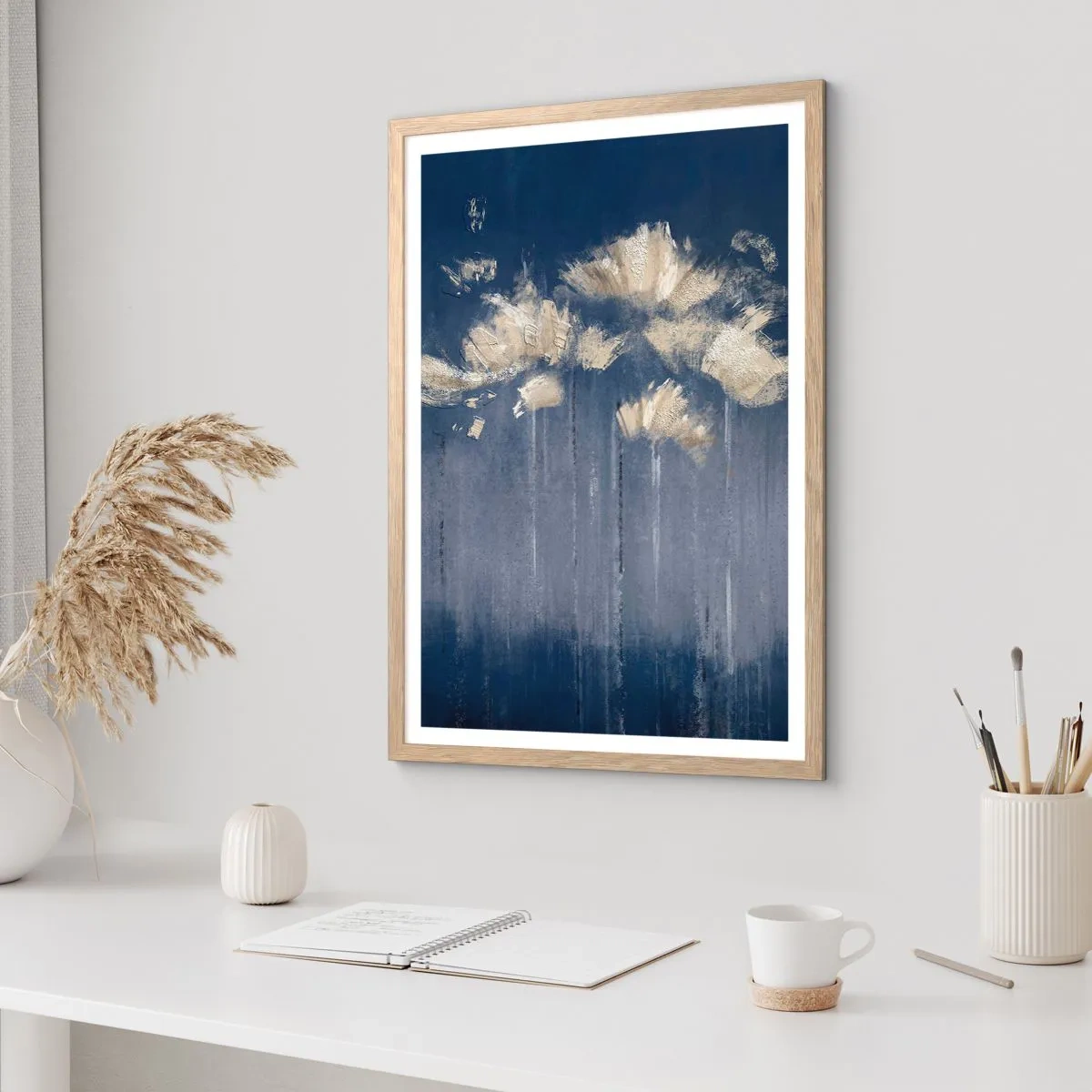 Póster en marco roble claro - Como pétalos al viento - 70x100 cm