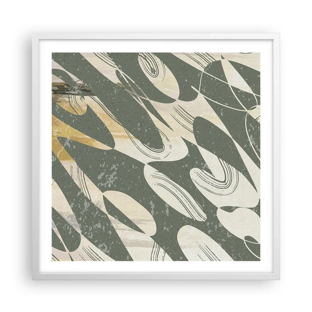 Póster en marco blanco - Abstracción rítmica - 60x60 cm