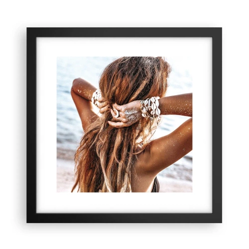 Póster en marco negro - Hermanada con el agua y el sol - 30x30 cm