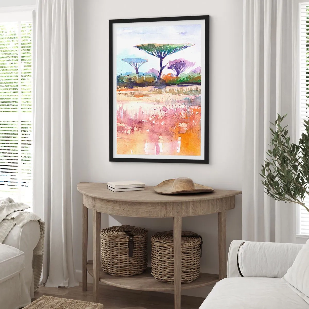 Póster en marco negro - Colores de la sabana - 30x40 cm