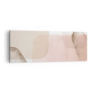Cuadro sobre lienzo - Impresión de Imagen - Manchas pastel con elementos dorados - 140x50cm - Una mirada a través del color - Decoración de pared moderna para salón y dormitorio ARTTOR