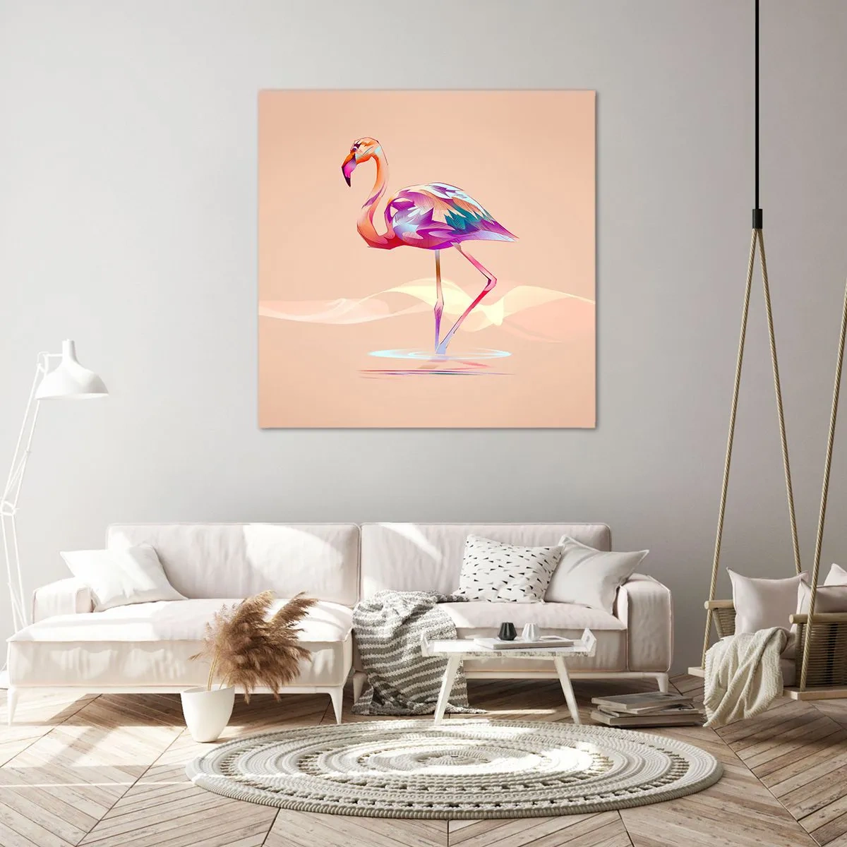 Cuadro sobre lienzo - Impresión de Imagen - Pájaro de las buenas emociones - 70x70 cm