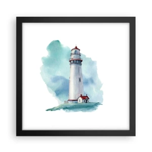 Póster en marco negro - Gentil hermana del azul - 30x30 cm