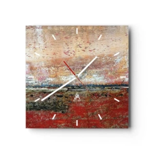 Reloj de pared - Reloj de vidrio - Una composición abstracta inspirada en el mar y la naturaleza. - 30x30cm - Tal vez sea el mar - Decoración de pared moderna para salón y dormitorio ARTTOR