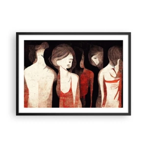 Póster en marco negro - Figuras artísticas en una composición abstracta - 70x50cm - Madonnas de la oscuridad - Decoración de pared moderna para salón y dormitorio ARTTOR