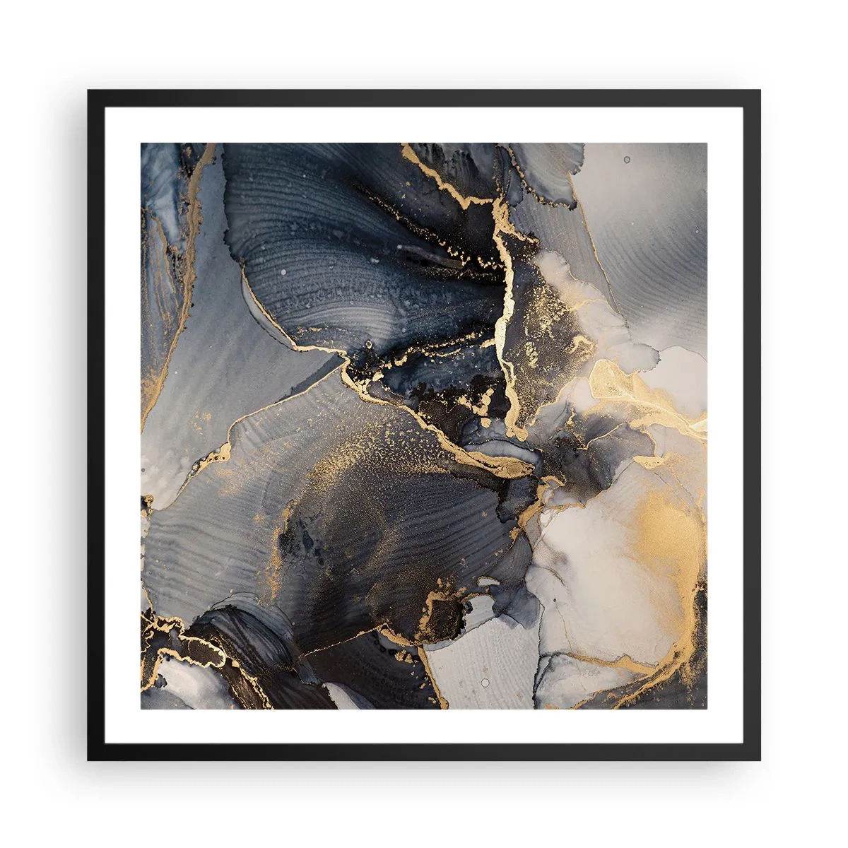 Póster en marco negro - La vida de una piedra - 60x60 cm