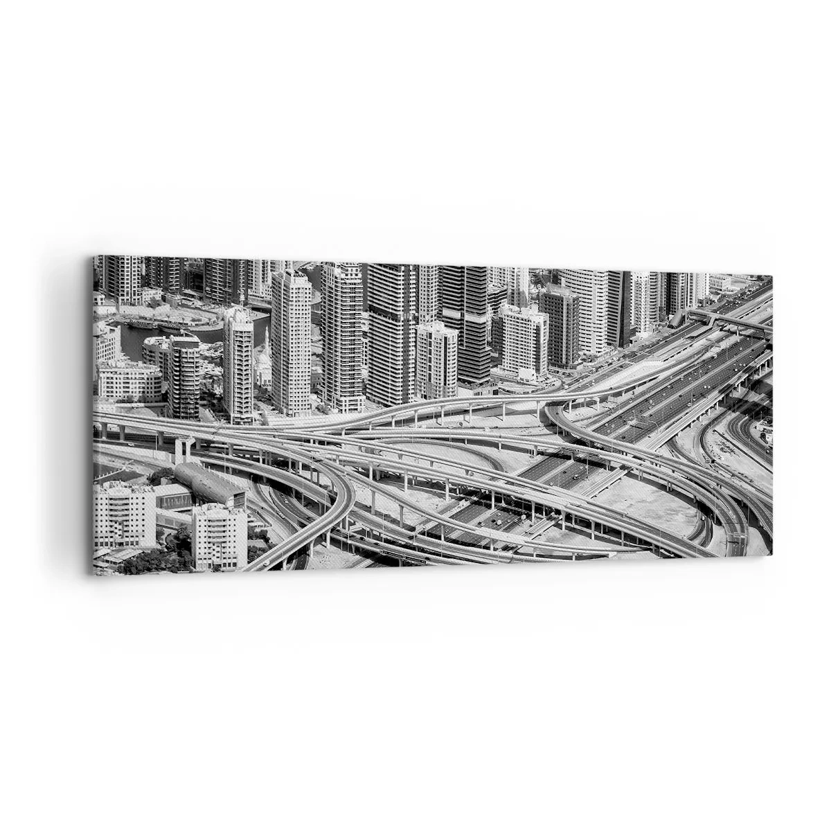 Cuadro sobre lienzo - Impresión de Imagen - Una vista aérea de Dubái - 120x50cm - Dubái: la ciudad imposible - Decoración de pared moderna para salón y dormitorio ARTTOR