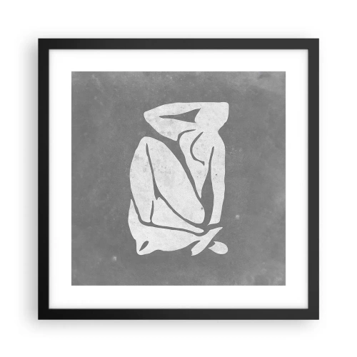 Póster en marco negro - En sus pensamientos - 40x40 cm
