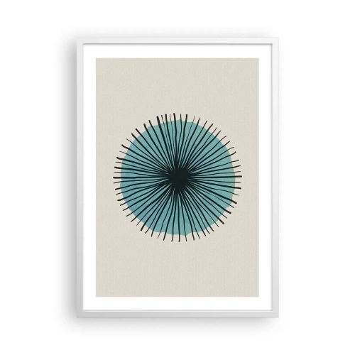 Póster en marco blanco - Radiante en azul - 50x70 cm