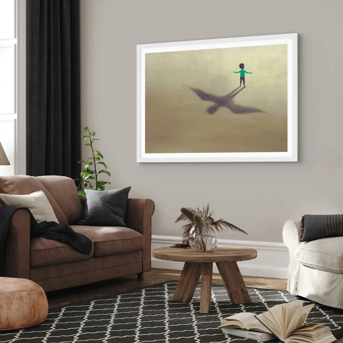 Póster en marco blanco - Héroe del futuro - 50x40 cm