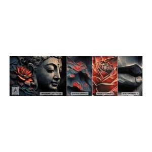 Muestra de fotomural Premium Canvas - En sintonía con el mundo - Buda, India, Meditación - 100x30 cm