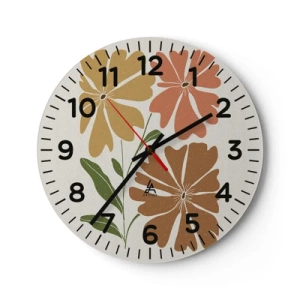 Reloj de pared - Reloj de vidrio - Naturaleza y geometría - 40x40 cm