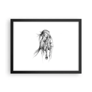 Póster en marco negro - En un elegante trote - 40x30 cm