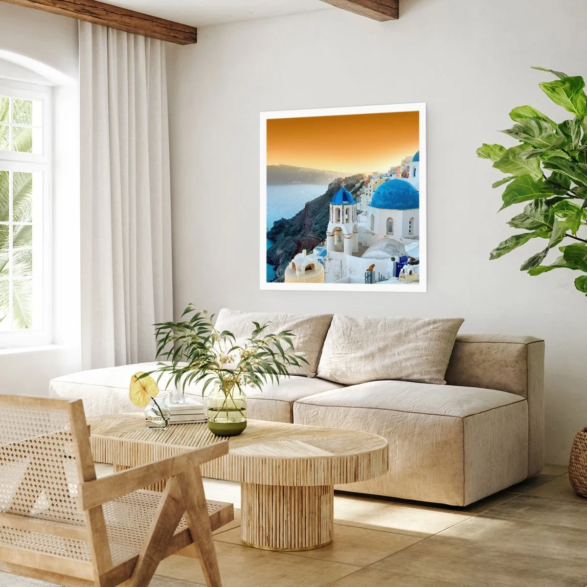 Póster - Santorini - el abrazo a las rocas - 30x30 cm
