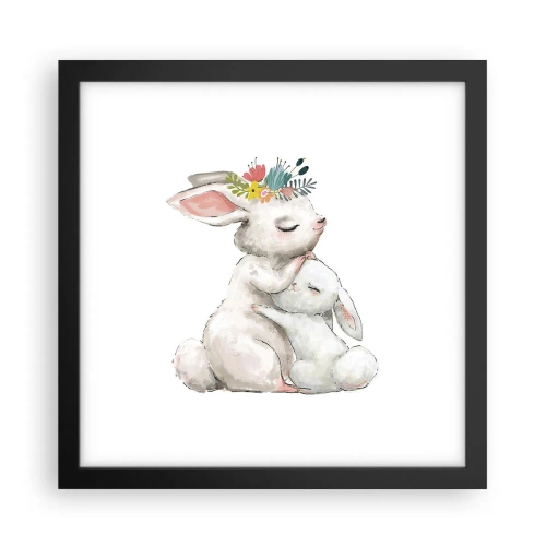 Póster en marco negro - En ningún lugar mejor que con mamá - 30x30 cm