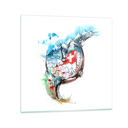 Cuadro sobre vidrio - Impresiones sobre Vidrio - El espíritu de Suiza - 30x30 cm