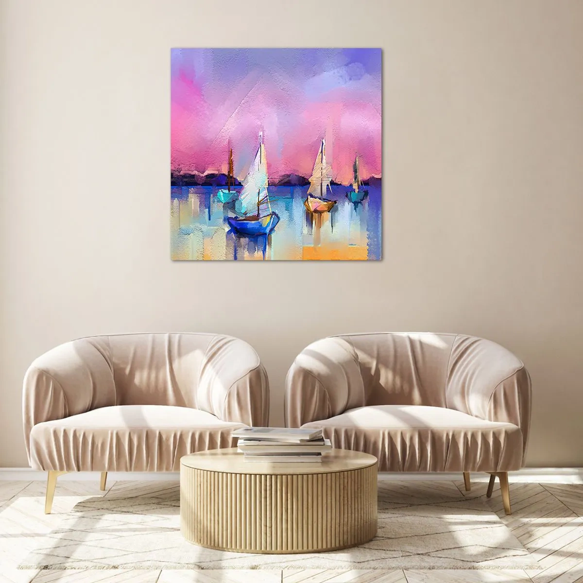 Cuadro sobre vidrio - Impresiones sobre Vidrio - Dirección alta mar - 60x60 cm