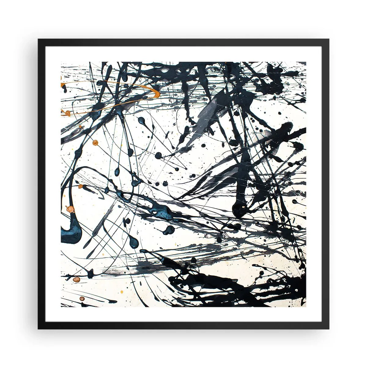 Póster en marco negro - Abstracción expresionista - 60x60 cm