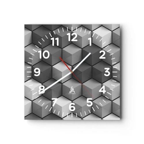 Reloj de pared - Reloj de vidrio - Rompecabezas cubista - 30x30 cm
