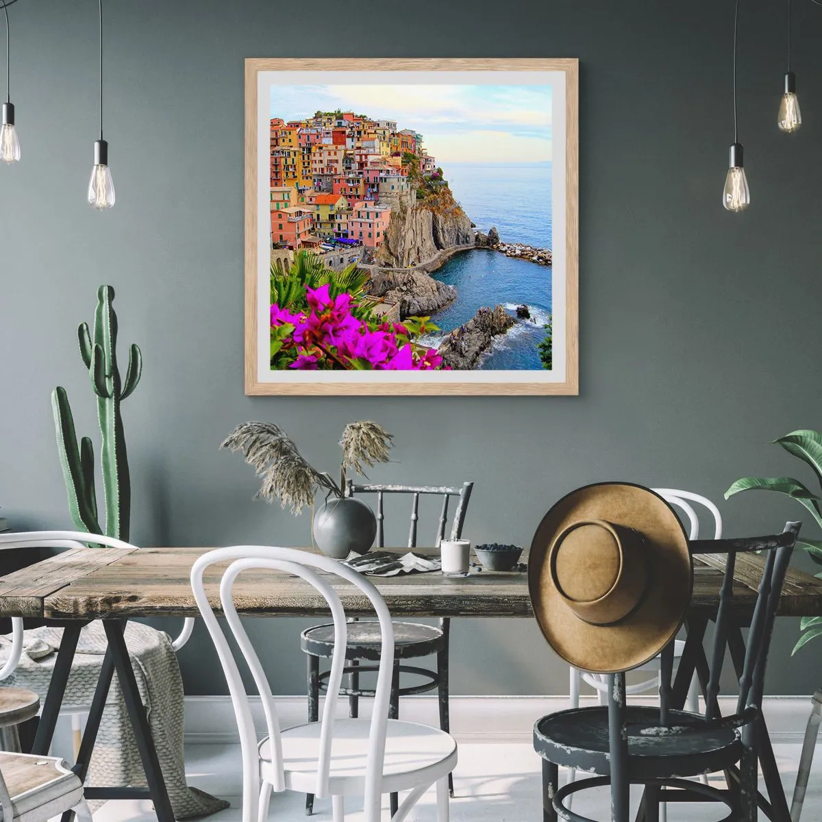 Póster en marco roble claro - La ciudad de la risa - 30x30 cm