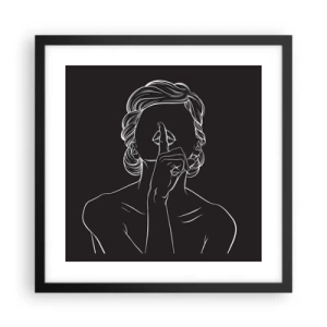 Póster en marco negro - La belleza florece en silencio - 40x40 cm