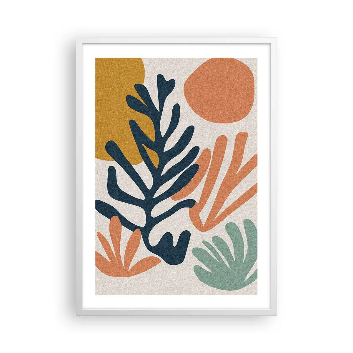 Póster en marco blanco - Mares de coral - 50x70 cm
