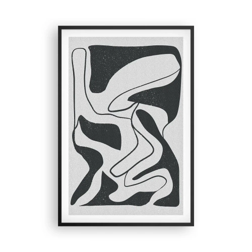 Póster en marco negro - Juego abstracto en un laberinto - 61x91 cm