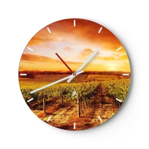 Reloj de pared - Reloj de vidrio - Delicadamente afrutado con un toque de sol - 40x40 cm