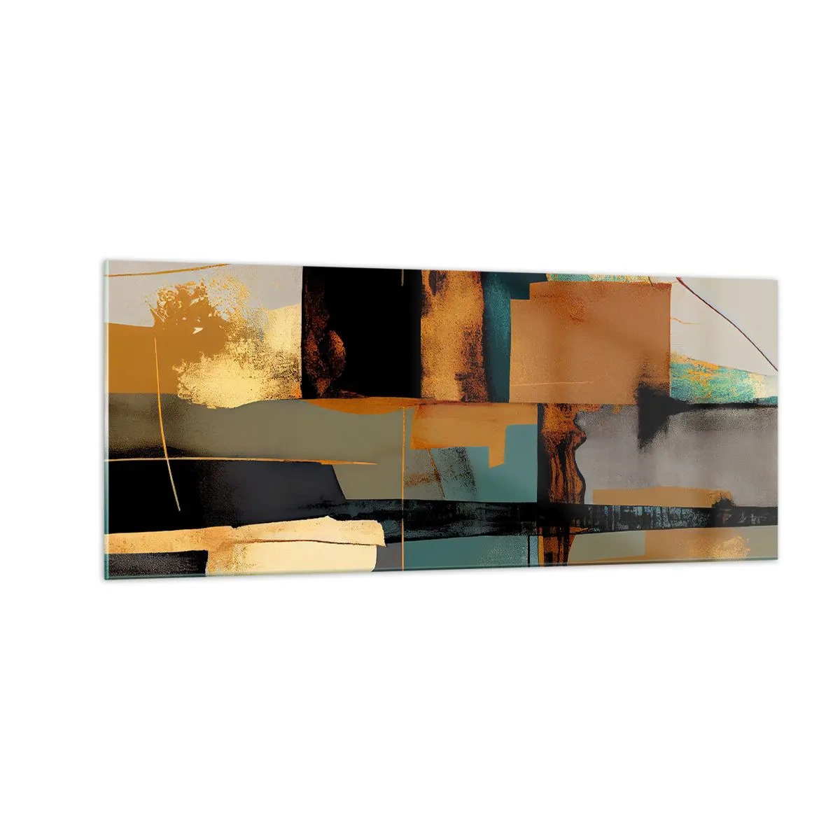 Cuadro sobre vidrio - Impresiones sobre Vidrio - Abstracción: luces y sombras - 100x40 cm