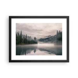 Póster en marco negro - En el ensueño, en la niebla - 40x30 cm