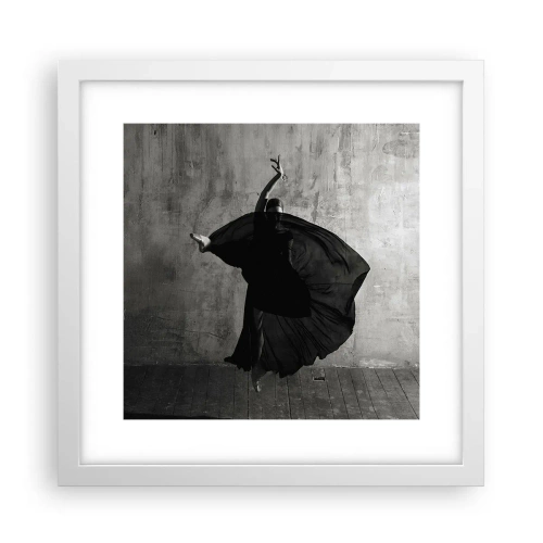 Póster en marco blanco - Cargada de pasión - 30x30 cm