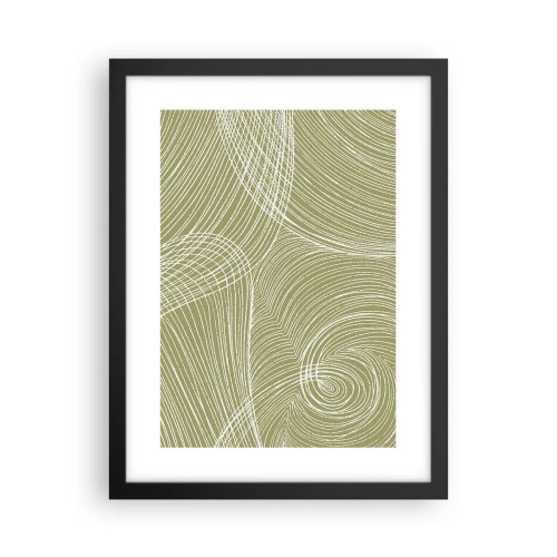 Póster en marco negro - Abstracción intrincada en blanco - 30x40 cm