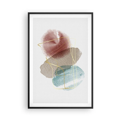 Póster en marco negro - Abstracción coral del espacio - 61x91 cm
